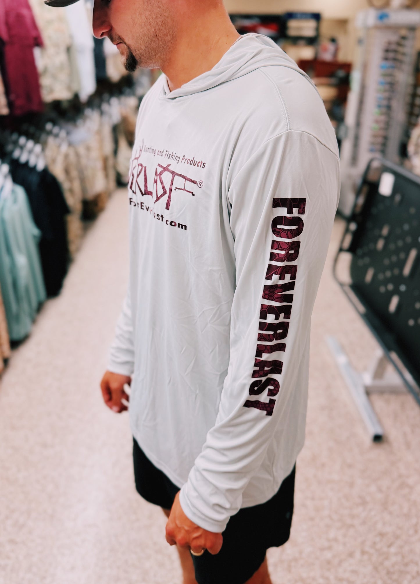 ForEverlast Hooded Fishing Shirt (MAROON KRYPTEK)