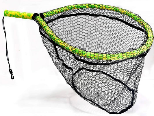 camo fish netting Fishpond Nomad Mid Length Boat Net (Salty Camo) resistant bag is knotless and deeper than standard nets G2 PRO CAMO NET